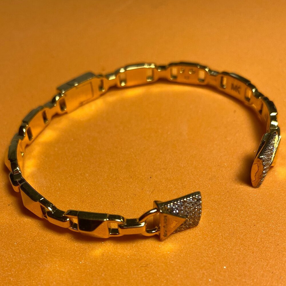 Michael Kors Mercer Link 14K Gold Plated Sterling Silver Cuff Bracelet - Picture 4 of 4